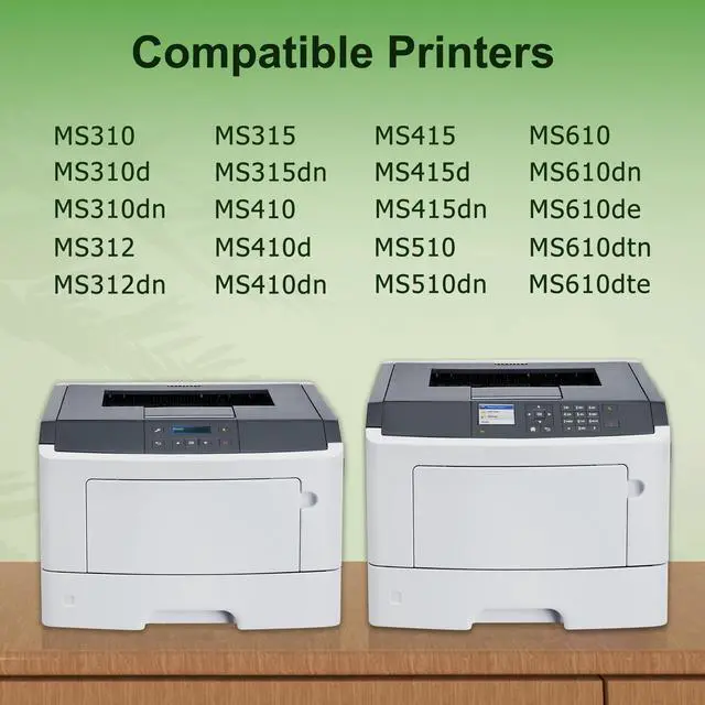 Alt view image 2 of 6 - 501H (50F1H00) High Yield Black Toner Cartridge 2-Pack Replacement for Lexmark MS310 MS310dn MS312 MS312dn MS315 MS315dn MS410 MS410dn MS415 MS415dn MS510 MS510dn MS610 MS610dn Printer