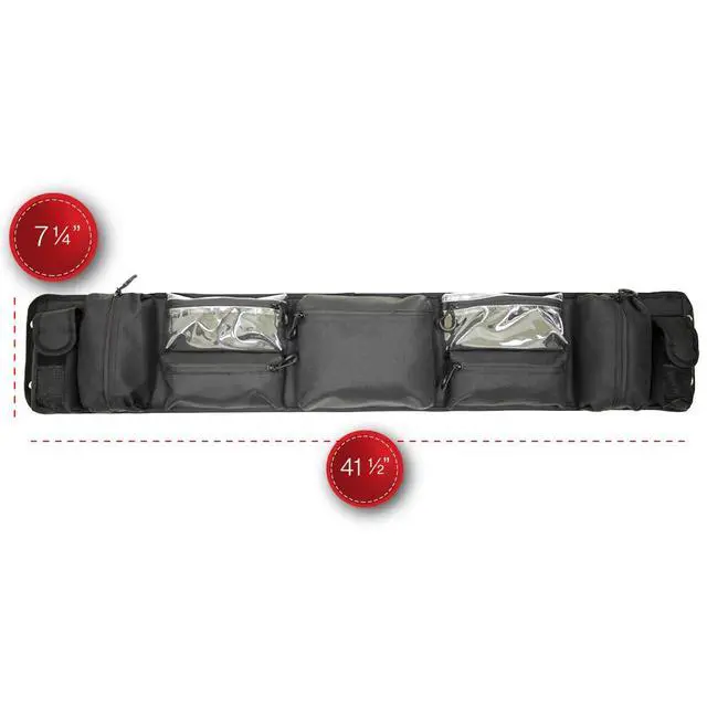 Alt view image 6 of 7 - RedDot Overhead Golf Cart Black Canvas Storage Organizer | Compatible with EZGO, Club Car, MadJax XSeries, Yamaha Golf Carts with RedDot Versa Triple Track and Topsail Tops