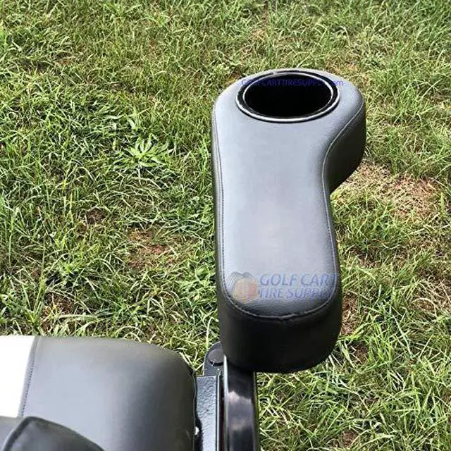 Alt view image 4 of 7 - Black Golf Cart Cup Holder Rear Seat Arm Rest Cushion - Fits EZGO/Club Car/Yamaha