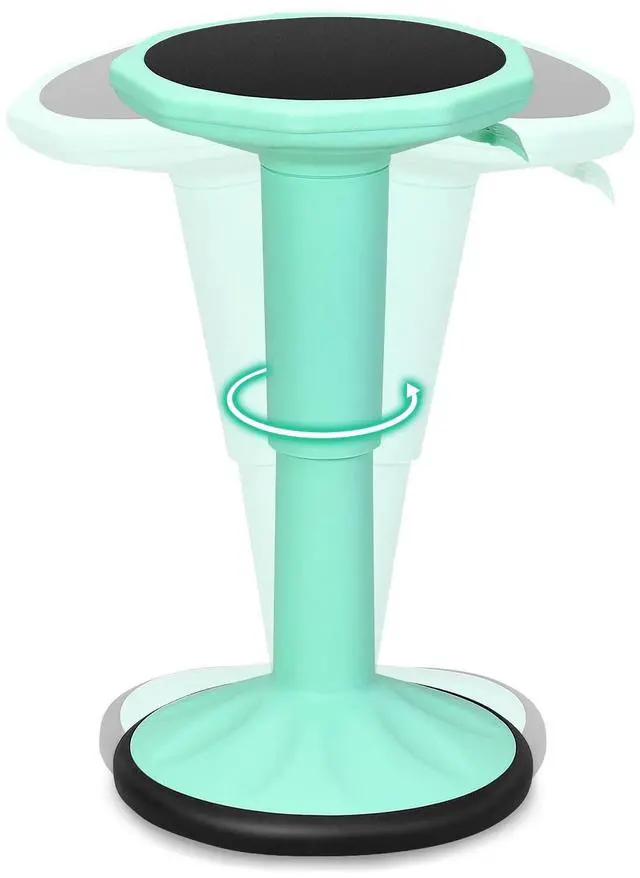 Main image of Wobble Stool, Height Adjustable 16.5-24" Flexible Seating (Green) | Wobble Chair with 360° Rocking, Non-Slip Base, Convenient Handle, No Assembly, Active Seating for Classroom, Home, Office