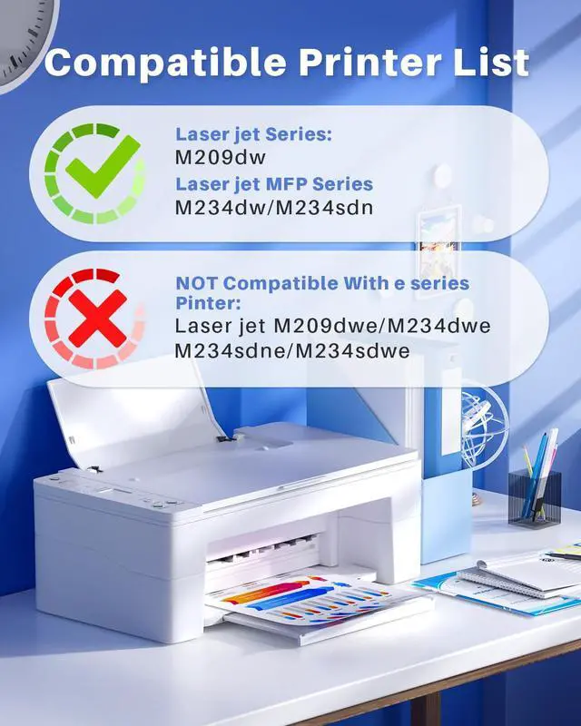 Alt view image 2 of 6 - 134X Black Toner for HP LaserJet M209dw MFP M234sdw M234dw M234sdn Printer | for HP 134X Toner W1340X Toner Cartridges (with Chip, 2-Pack)