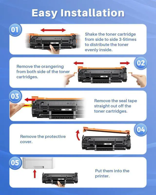 Alt view image 4 of 6 - 134X Black Toner for HP LaserJet M209dw MFP M234sdw M234dw M234sdn Printer | for HP 134X Toner W1340X Toner Cartridges (with Chip, 2-Pack)