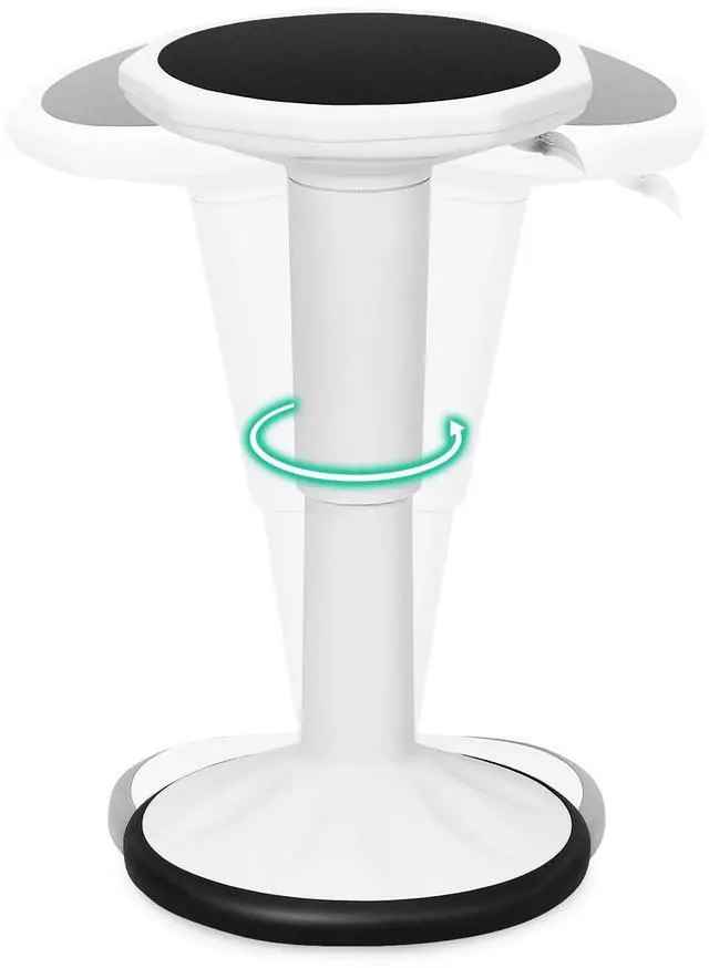 Main image of Wobble Stool, Height Adjustable 16.5-24" Flexible Seating (White) | Wobble Chair with 360° Rocking, Non-Slip Base, Convenient Handle, No Assembly, Active Seating for Classroom, Home, Office