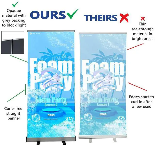 Alt view image 3 of 7 - Personalized Roll Up Banner 33.5"x81" Portable Advertising Display with Aluminum Stand & Display Stand for Promotions, Festivals, and Business Events