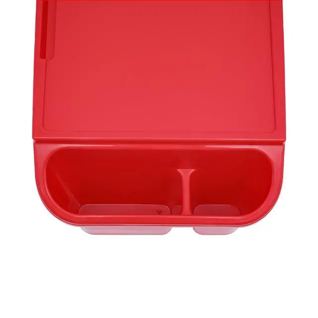 Alt view image 7 of 7 - 12Pcs Kids Lap Desk Tray, Portable Activity Table, Portable Lap Bed Table with Side Pockets, Plastic Lap Desk for Classroom Children Car Activity Eating Floor (12, Red)