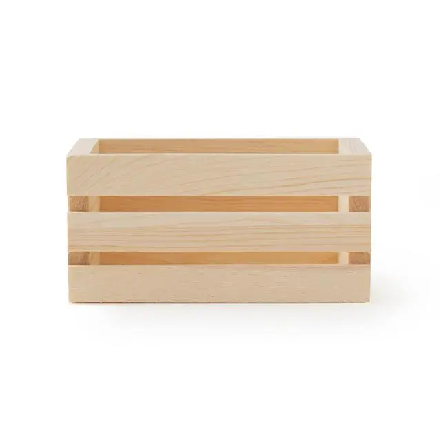 Alt view image 3 of 6 - 5" Wooden Crate - Unfinished Wood Crate for Storage, Decorative Display, Arts & Crafts, Made of 100% Cedar - Bulk 24 Pack