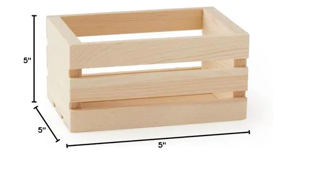 Alt view image 6 of 6 - 5" Wooden Crate - Unfinished Wood Crate for Storage, Decorative Display, Arts & Crafts, Made of 100% Cedar - Bulk 24 Pack