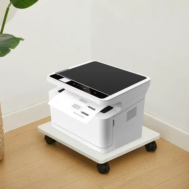 Alt view image 6 of 6 - Office Under Desk Printer Stand with 4 Caster Wheels 13.8 x 11.8 x 2.4 Inches Printer Copier Shelf CPU Holder for Home Office Heavy Duty Storage Rack Scanner Fax Machine(4 Pcs, White)