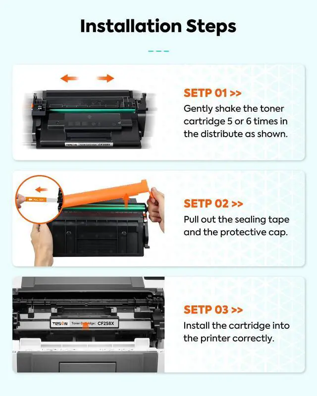 Alt view image 5 of 5 - 58X High Yield Black Toner Cartridge Compatible Replacement for HP 58X 58A CF258X for HP LaserJet MFP M428fdw M428fdn M428dw M428 Pro M404dn M404n M404dw M404 M406dn Series Printer, 2-Pack with Chip