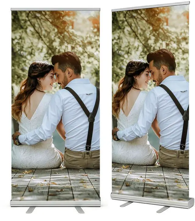 Main image of Custom Retractable Banner with Aluminum Frame,Portable and Durable 33"x81" Personalized Banners for Events,Promotion,Advertising,Birthday,Wedding (Style 2)