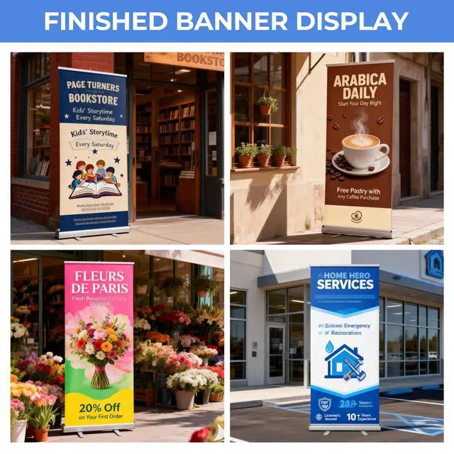 Alt view image 5 of 7 - Custom Retractable Banner with Aluminum Frame,Portable and Durable 33"x81" Personalized Banners for Events,Promotion,Advertising,Birthday,Wedding (Style 2)