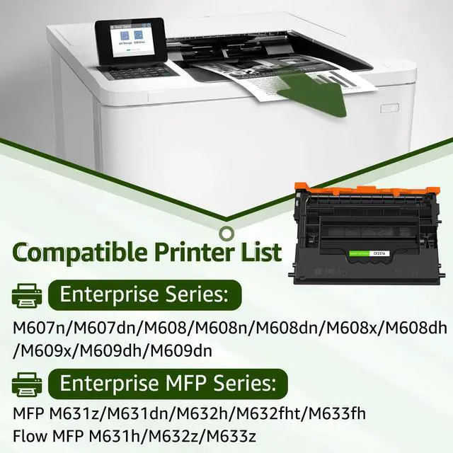 Alt view image 2 of 7 - Compatible Toner Cartridge Replacement for HP 37A CF237A 37X Work for Enterprise M607 M608 M607n M607dn M608n M608dn M608x M609 M609x MFP M631 M632 M631h M633fh Printer (Black, 1-Pack)
