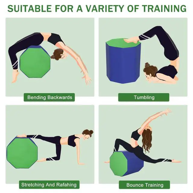 Alt view image 5 of 6 - 24.4" x 25.6" Gymnastics Octagon Skill Shape Tumbling Mat Octagon Gymnastics Equipment Mat Somersault Backbend Trainer Mat Lightweight PVC Mesh Octagon Gymnastics Shape for Exercise Training