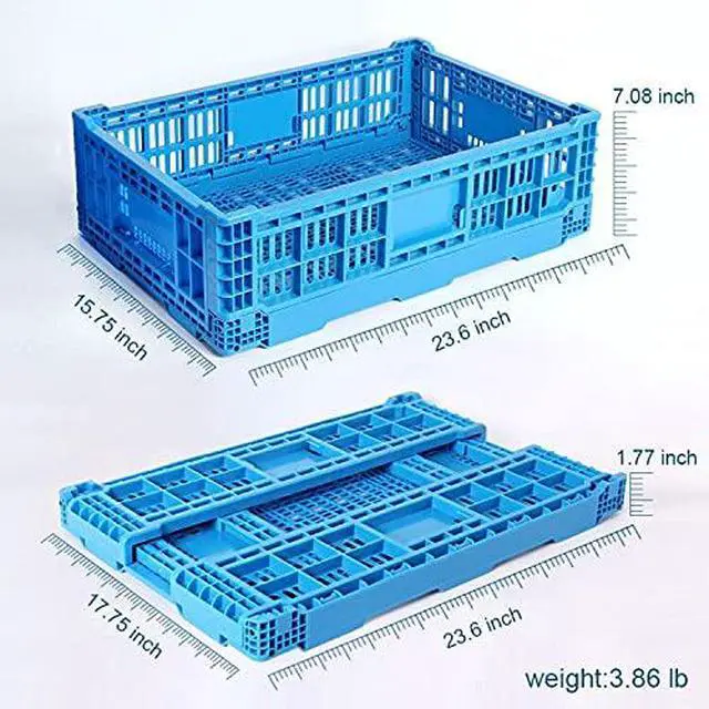 Alt view image 3 of 4 - Collapsible Storage Bin/Containe43 Liter Transfer box,crate Transit storage of various items (23.6" L x 15.7" W x 7.1" H-two)
