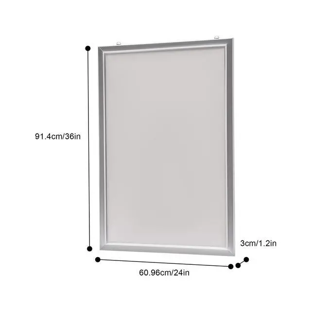 Alt view image 3 of 7 - LED Poster Frame, 24" x 36" LED Backlit Poster Photo Frame Movie Poster Aluminum Alloy Advertisement Signage Light Sign, Wall Mounting, Frame for Movie Poster Advertising Display (Silver, 24" x 36")