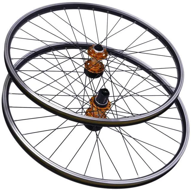 Main image of 69.85cm/27.5Inch Mountain Bike Wheelset, Aluminum Alloy Rim Disc Brake Hub Mountain Bike Wheelset,Quick Release Front Rear Wheels Black Bike Wheelset Fit Cassette Bicycle Wheelset