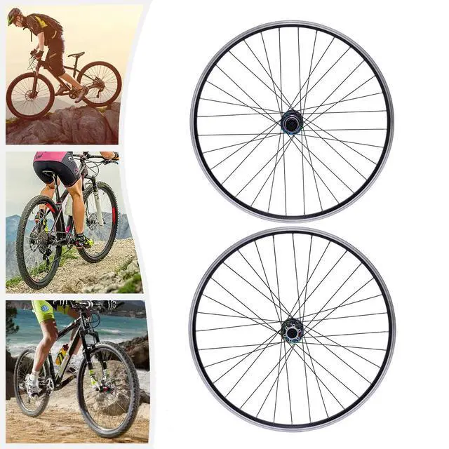 Alt view image 2 of 7 - 69.85cm/27.5Inch Mountain Bike Wheelset, Aluminum Alloy Rim Disc Brake Hub Mountain Bike Wheelset,Quick Release Front Rear Wheels Black Bike Wheelset Fit Cassette Bicycle Wheelset