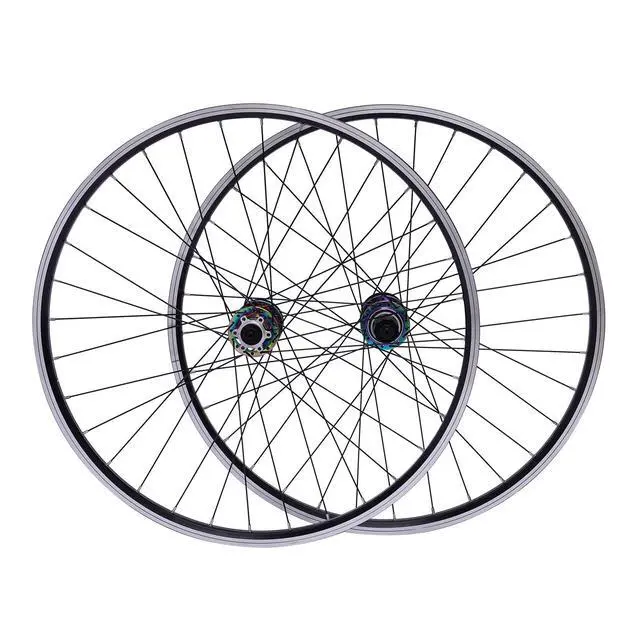 Alt view image 3 of 7 - 69.85cm/27.5Inch Mountain Bike Wheelset, Aluminum Alloy Rim Disc Brake Hub Mountain Bike Wheelset,Quick Release Front Rear Wheels Black Bike Wheelset Fit Cassette Bicycle Wheelset