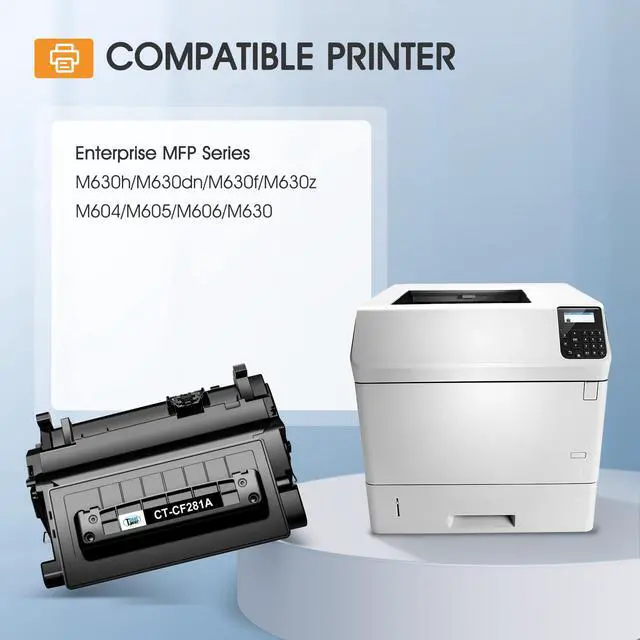 Alt view image 2 of 6 - CF281A 81A Black Toner Cartridge for HP 81X CF281X M604 M630 M605 2-Pack | Compatible for HP 81A CF281A Laserjet Enterprise MFP M604 M605 M606 M630 M604n M605n M630h M604dn M630z Printer