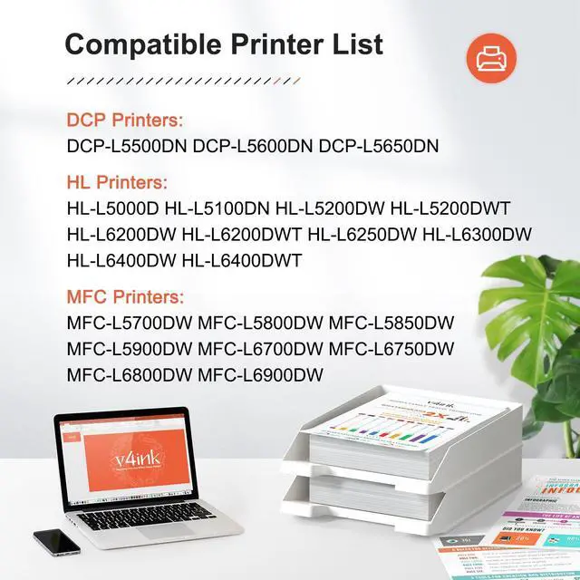 Alt view image 2 of 6 - TN850 High Yield Black Toner Cartridge Compatible for Brother TN-850 4-Pack | TN-820 TN820 TN 850 BK Use with HL-L5200DW HL-L6200DW MFC-L5700DW MFC-L5800DW MFC-L5900DW DCP-L5600DN Printer
