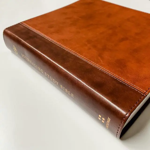 Alt view image 4 of 7 - Personalized ESV Journaling Study Bible | Customize with Hand Lettered Name on Cover | Design is Hand Drawn and Laser Engraved | Gift for Birthday, Graduation, Baptism, Anniversary, Wedding