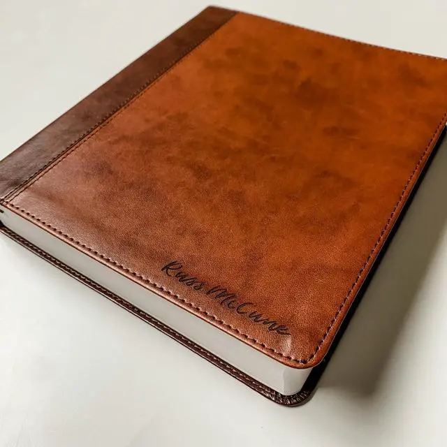 Alt view image 3 of 7 - Personalized ESV Journaling Study Bible | Customize with Hand Lettered Name on Cover | Design is Hand Drawn and Laser Engraved | Gift for Birthday, Graduation, Baptism, Anniversary, Wedding