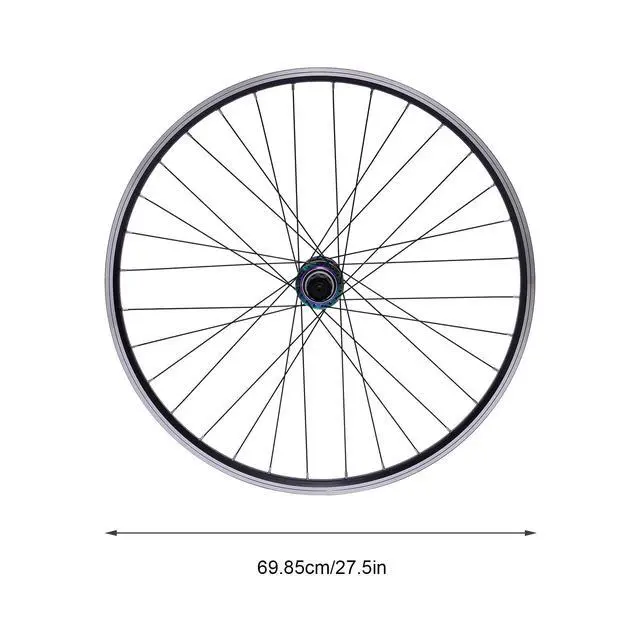 Alt view image 7 of 7 - 69.85cm/27.5Inch Mountain Bike Wheelset, Aluminum Alloy Rim Disc Brake Hub Mountain Bike Wheelset,Quick Release Front Rear Wheels Black Bike Wheelset Fit Cassette Bicycle Wheelset