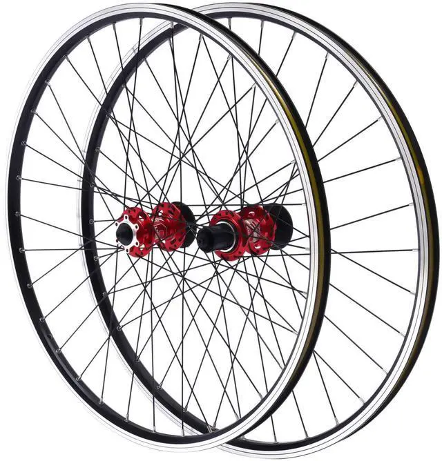 Main image of 69.85cm/27.5Inch Mountain Bike Wheelset, Aluminum Alloy Rim Disc Brake Hub Mountain Bike Wheelset,Quick Release Front Rear Wheels Black Bike Wheelset Fit Cassette Bicycle Wheelset