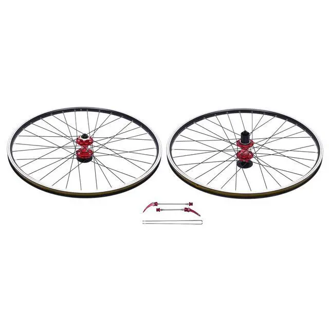 Alt view image 4 of 7 - 69.85cm/27.5Inch Mountain Bike Wheelset, Aluminum Alloy Rim Disc Brake Hub Mountain Bike Wheelset,Quick Release Front Rear Wheels Black Bike Wheelset Fit Cassette Bicycle Wheelset