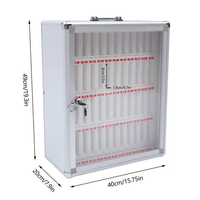 Alt view image 3 of 7 - 48 Slots Aluminum Alloy Cell Phone Lock Box | Cell Phone Locker for Classroom, Cell Phones Storage Cabinet, Freestanding / Wall-Mounted, Can be Carried by Hand
