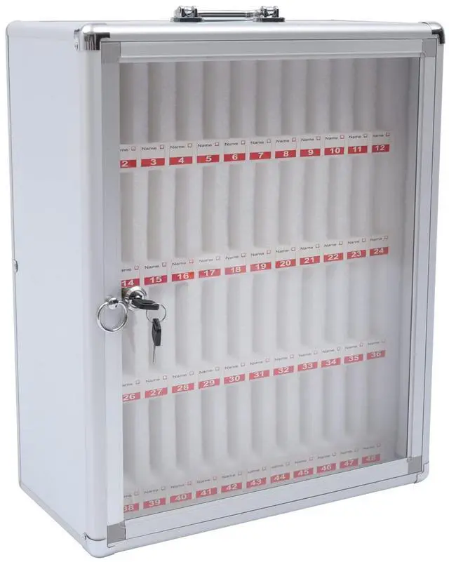 Main image of 48 Slots Aluminum Alloy Cell Phone Lock Box | Cell Phone Locker for Classroom, Cell Phones Storage Cabinet, Freestanding / Wall-Mounted, Can be Carried by Hand