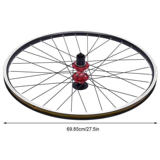 Alt view image 7 of 7 - 69.85cm/27.5Inch Mountain Bike Wheelset, Aluminum Alloy Rim Disc Brake Hub Mountain Bike Wheelset,Quick Release Front Rear Wheels Black Bike Wheelset Fit Cassette Bicycle Wheelset