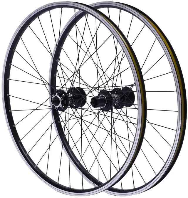 Main image of 69.85cm/27.5Inch Mountain Bike Wheelset, Aluminum Alloy Rim Disc Brake Hub Mountain Bike Wheelset,Quick Release Front Rear Wheels Black Bike Wheelset Fit Cassette Bicycle Wheelset