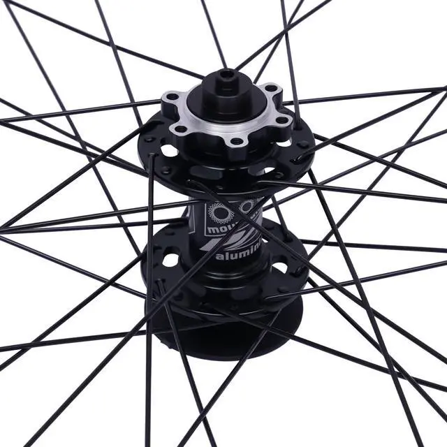Alt view image 6 of 7 - 69.85cm/27.5Inch Mountain Bike Wheelset, Aluminum Alloy Rim Disc Brake Hub Mountain Bike Wheelset,Quick Release Front Rear Wheels Black Bike Wheelset Fit Cassette Bicycle Wheelset