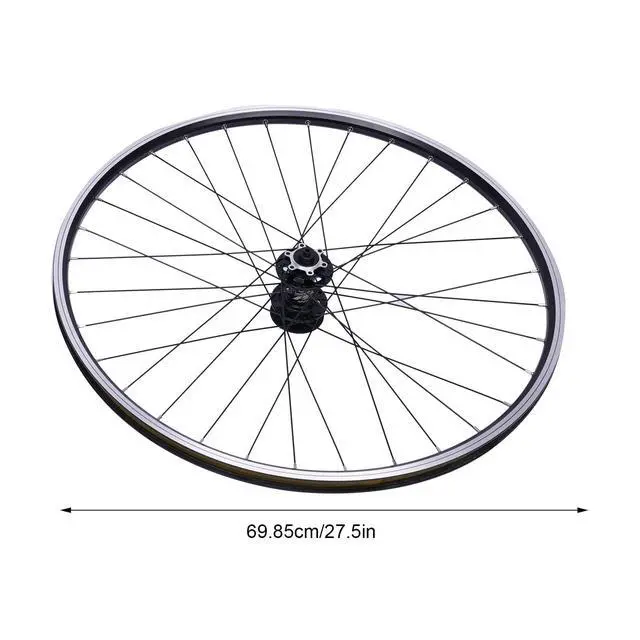 Alt view image 7 of 7 - 69.85cm/27.5Inch Mountain Bike Wheelset, Aluminum Alloy Rim Disc Brake Hub Mountain Bike Wheelset,Quick Release Front Rear Wheels Black Bike Wheelset Fit Cassette Bicycle Wheelset