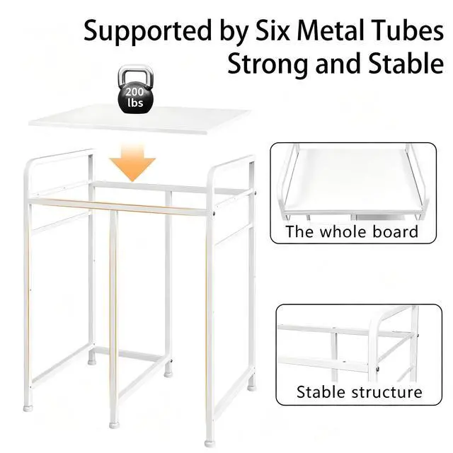 Alt view image 5 of 6 - Large Home Printer Stand: 3 AC Outlets, 24x18 Inches Printer Table | Printer Shredder Stand with Storage for Home Office, 3 Tier Organizer Rack for Laser Printer, PC Tower,Fax Machine, White