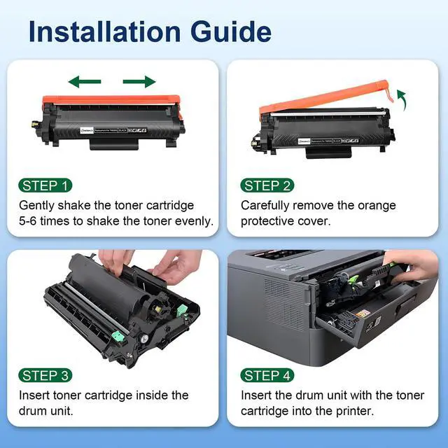 Alt view image 5 of 6 - TN830XL 830XL Toner Cartridge for Brother MFC-L2820DW HL-L2460DW | Compatible for Brother TN830XL TN-830XL TN830 XL/V/R for HL-L2460DW DCP-L2640DW HL-L2405W HL-L2400D HL-L2480DW Printer 4-Pack