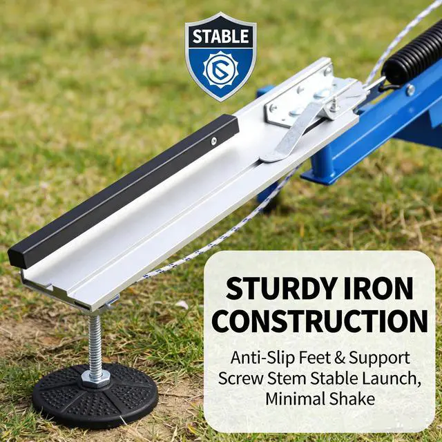 Alt view image 7 of 7 - Clay Pigeon Thrower, Manual Clay Target Thrower/Skeet Thrower Machine, Adjustable Angle(5-35°), Throwing Distance 50-70m, for Outdoor Shooting Training, Practice & Competition, Blue, 39.76x18.11 Inch