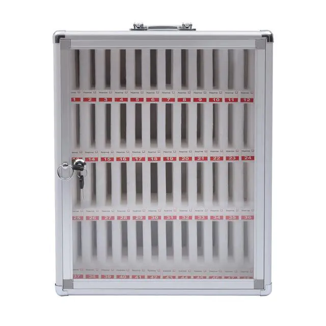 Alt view image 7 of 7 - 48 Slots Aluminum Alloy Cell Phone Lock Box | Cell Phone Locker for Classroom, Cell Phones Storage Cabinet, Freestanding / Wall-Mounted, Can be Carried by Hand