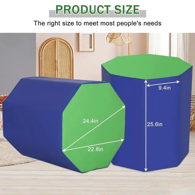 Alt view image 2 of 6 - 24.4" x 25.6" Gymnastics Octagon Skill Shape Tumbling Mat Octagon Gymnastics Equipment Mat Somersault Backbend Trainer Mat Lightweight PVC Mesh Octagon Gymnastics Shape for Exercise Training