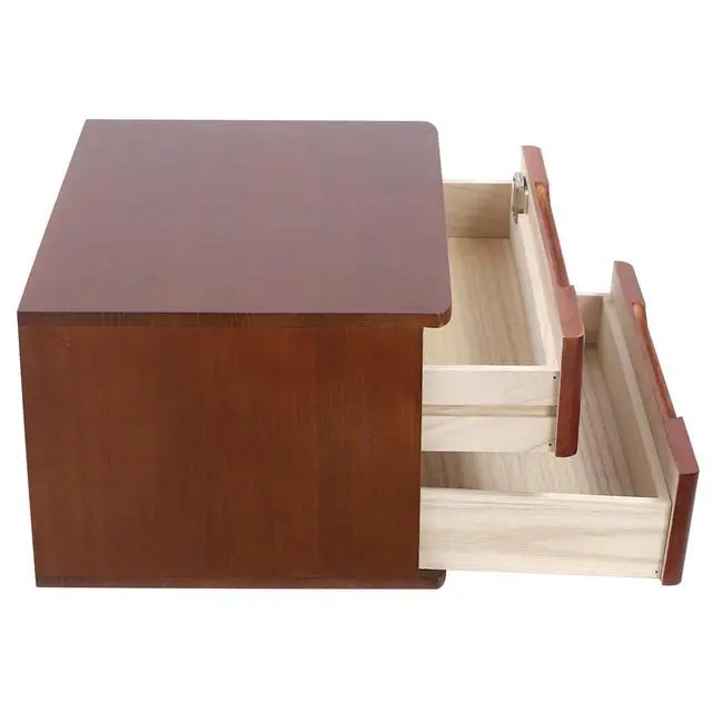 Alt view image 7 of 7 - Wood Desk Organizer with 2 Drawers, Lockable Desktop Countertop Storage Cabinet for Home Office Supplies File Tabletop Organizing Unit (Dark Brown)