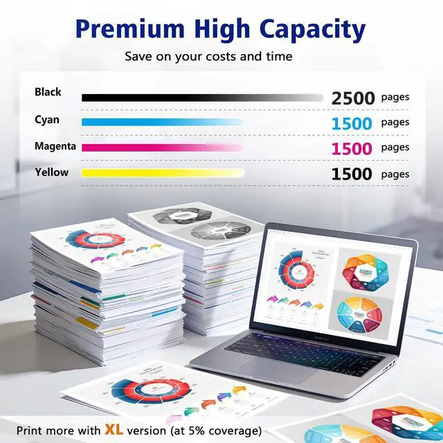 Alt view image 2 of 7 - LC506XL LC506 Ink Cartridges Compatible for Brother LC 506XL LC 506 Ink Works for Brother MFC-J4355DW MFC-J4555DW MFC-J4557DW Printers (4 Pack, with Chip)