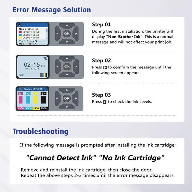 Alt view image 7 of 7 - LC506XL LC506 Ink Cartridges Compatible for Brother LC 506XL LC 506 Ink Works for Brother MFC-J4355DW MFC-J4555DW MFC-J4557DW Printers (4 Pack, with Chip)