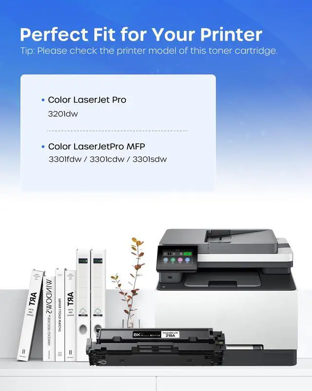 Alt view image 2 of 7 - 218A Black Toner Cartridge with Chip Compatible for HP 218A W2180A 2 Pack | High Yield 1300 Pages, Works with 3301sdw 3301fdw, Compatible for HP 218X W2180A, Plug and Print with Chip Installed