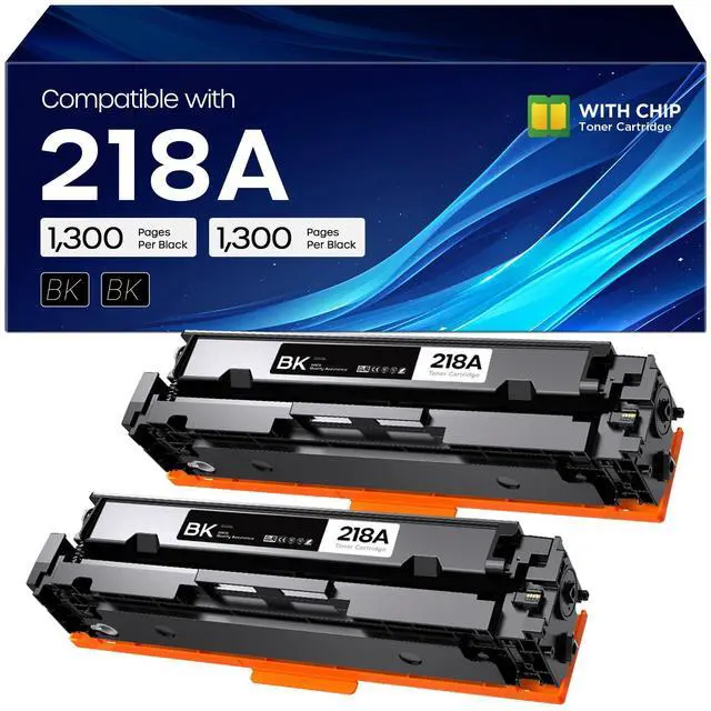 Main image of 218A Black Toner Cartridge with Chip Compatible for HP 218A W2180A 2 Pack | High Yield 1300 Pages, Works with 3301sdw 3301fdw, Compatible for HP 218X W2180A, Plug and Print with Chip Installed