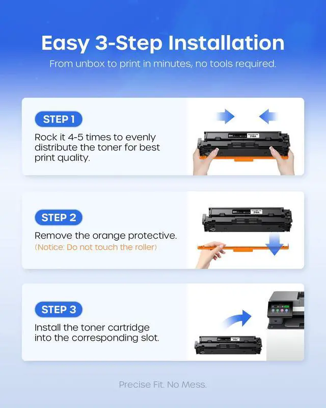 Alt view image 4 of 7 - 218A Black Toner Cartridge with Chip Compatible for HP 218A W2180A 2 Pack | High Yield 1300 Pages, Works with 3301sdw 3301fdw, Compatible for HP 218X W2180A, Plug and Print with Chip Installed