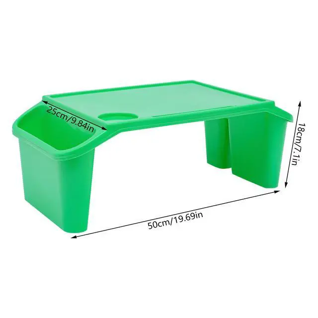 Alt view image 5 of 7 - 12 Pcs Kids Lap Desk Tray Bulk, Bed Table Plastic Portable Activity Tray with Extra Storage Space for Kids Students Eating Work Study School Classroom, 19.7" x 9.8" x 7.1" (Green, 12 PCS)