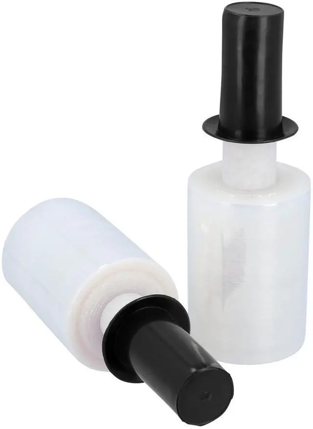 Main image of PSBM Mini Stretch Wrap with Extended Core Spinner Handles, 12 Rolls 5 Inch x 700 Feet 120 Gauge Heavy Duty Clear Plastic Wrap Industrial Strength Shrink Film for Moving, Packing & Shipping