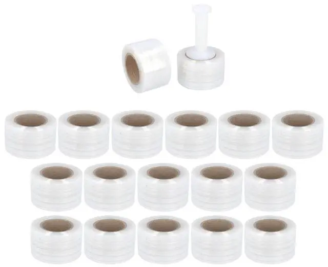 Main image of PSBM Mini Stretch Wrap with Plastic Handle, 18 Rolls 3 Inch x 700 Feet 120 Gauge Heavy Duty Clear Plastic Wrap Industrial Strength Shrink Film for Moving, Packing & Shipping, Made in USA