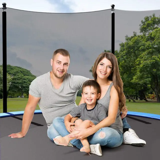 Alt view image 2 of 7 - Trampoline Enclosure Net Only with Zipper & Buckle, Perfect Visibility and Tear&Weather-Resistant 12FT 14FT 15FT 16FT Trampoline Replacement Safety Enclosure Net